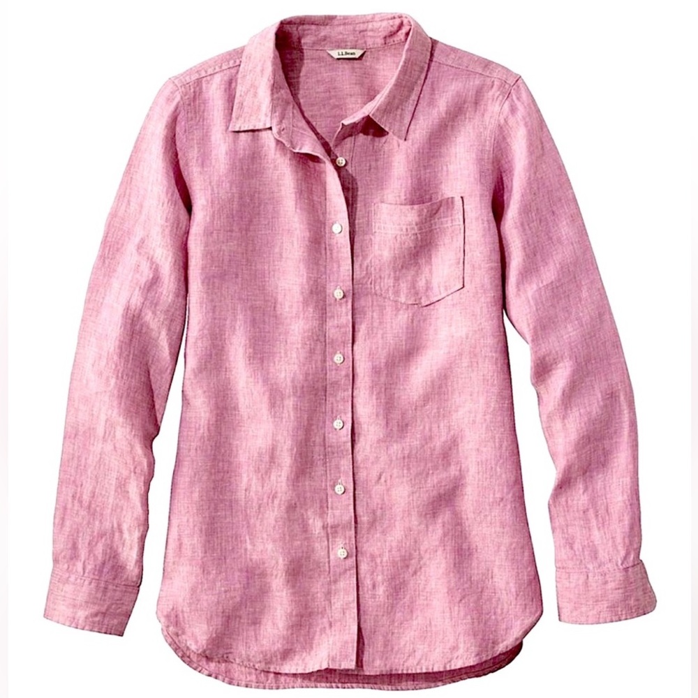 FINAL PRICE LL Bean Premium Washable Linen Tunic Button Down Ladies 1X Plus